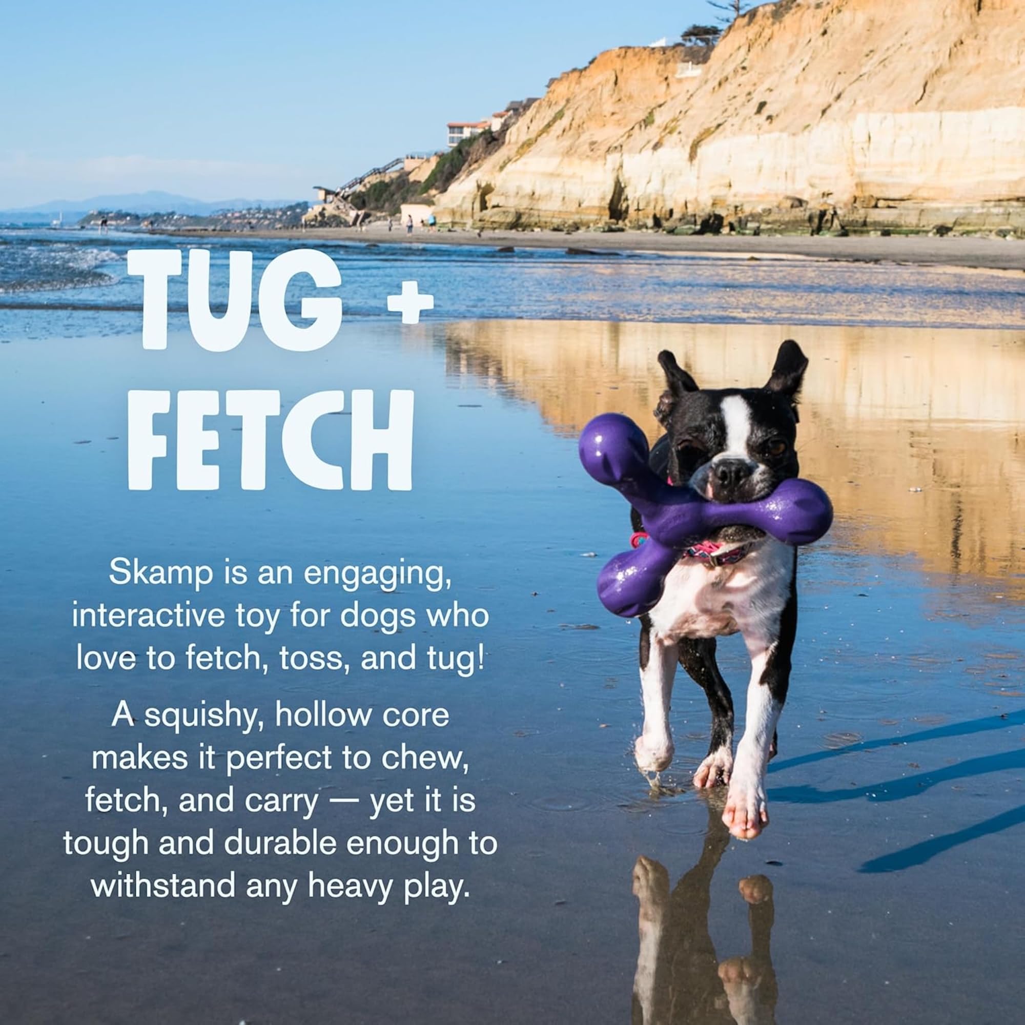 WEST PAW Zogoflex Air Skamp Jouet à mâcher pour chien – Jouet interactif creux et spongieux pour chiens, chiots – à mâcher, attraper, transporter, rapporter, passe au lave-vaisselle, sans latex, 21,6
