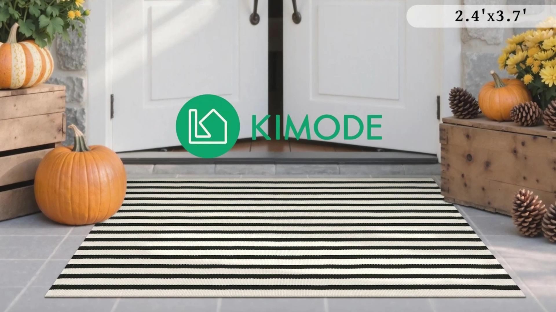 Amazon.com: Collive Door Mat Black and White Striped Rug 27.5