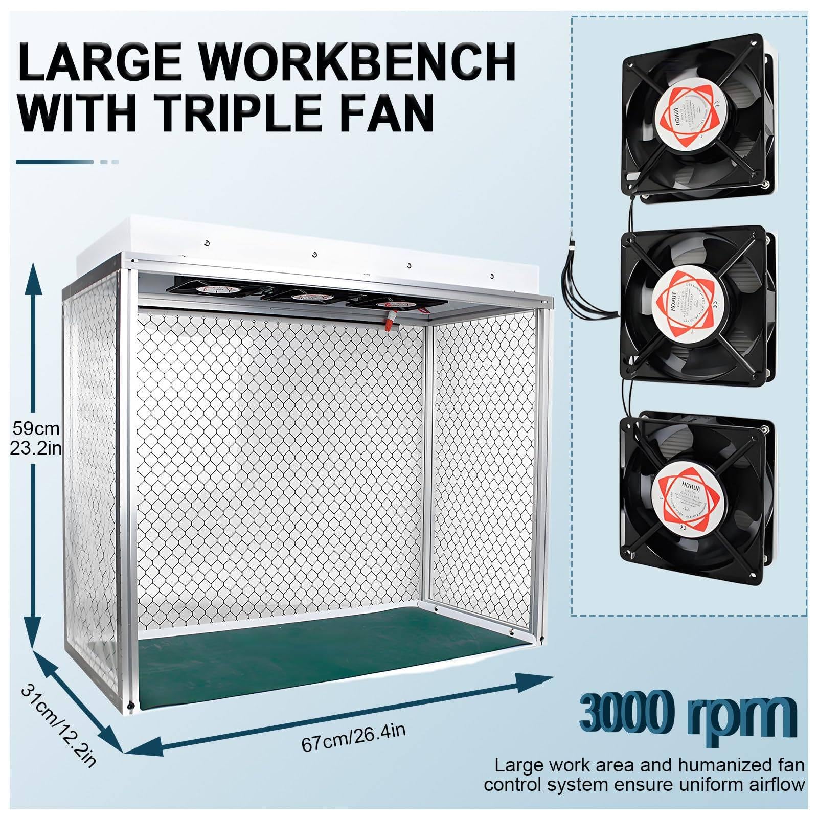Campana de Flujo laminar Vertical Cabina de Flujo laminar Banco de Limpieza de Flujo de Aire con Filtro HEPA Cabina de Flujo laminar para Limpieza Trabajo sin Polvo