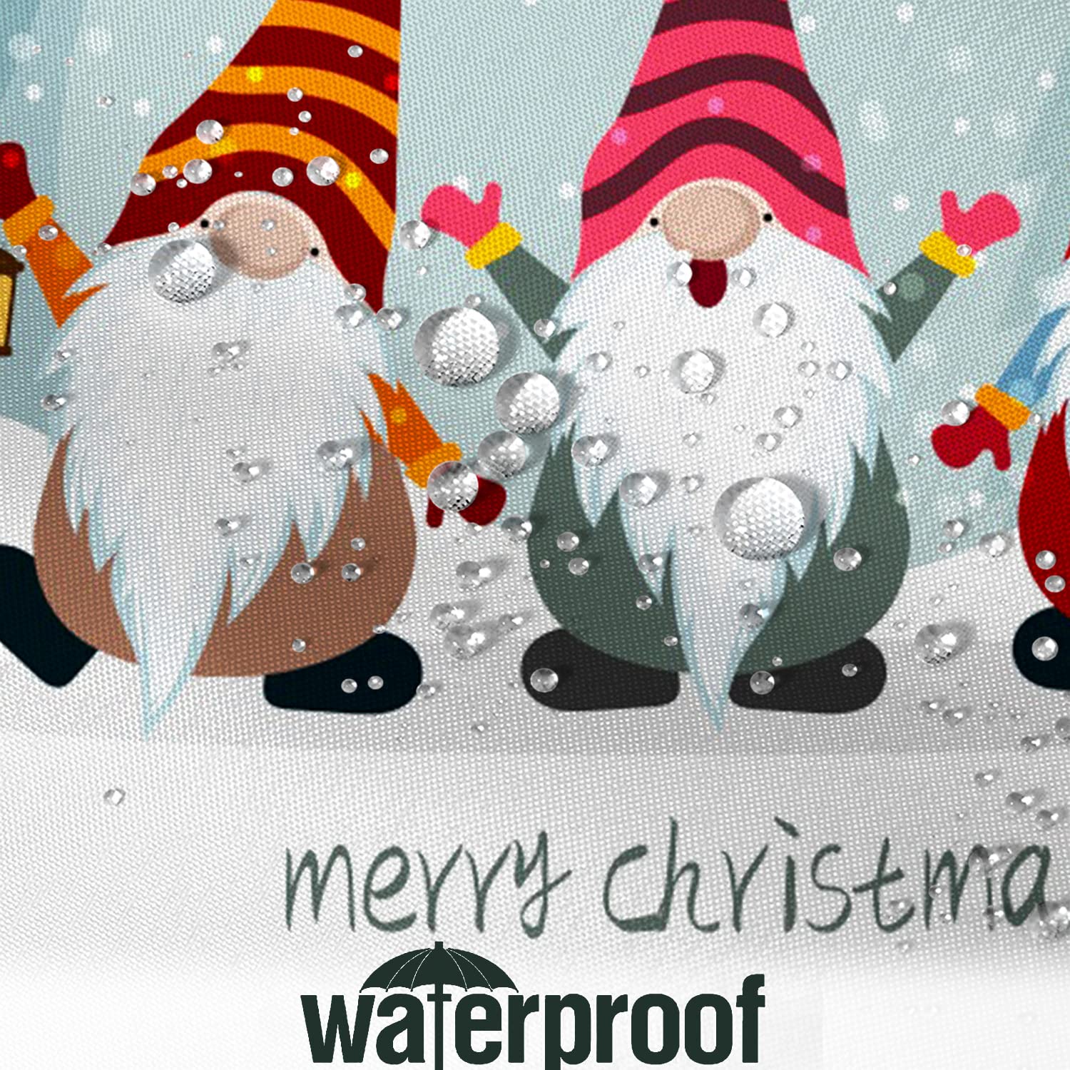 Weihnachts-Duschvorhang – Winterdesign Mit Schneemann & Weihnachtsbaum, 70x70 Cm, Polyester, Mit Haken