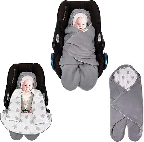 SWADDYL Bolsa de viaje para bebé manta universal para asiento de automóvil Graco Chicco Britax cochecito Cama de bebé hecha en Europa claroblanco