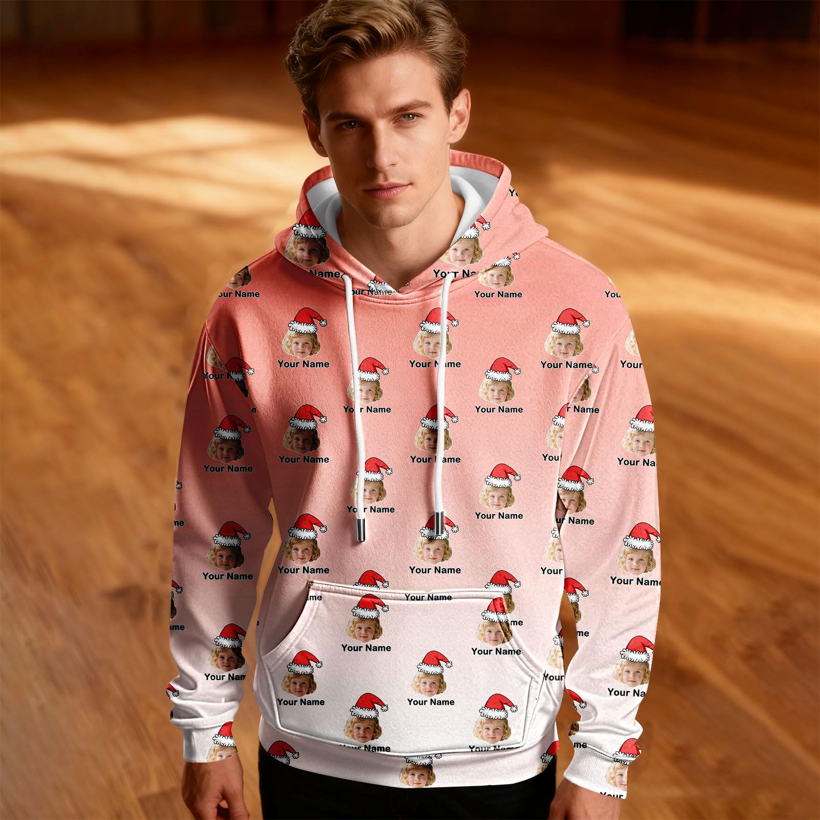 Sudadera Original Hombre Negra con Capucha Personalizada, Diseño Divertido De Navidad Chaquetones Invierno (Light Pink, XXL) Ropa Deporte Playa Chaqueta Verano Camiseta Ciclismo Trabajo