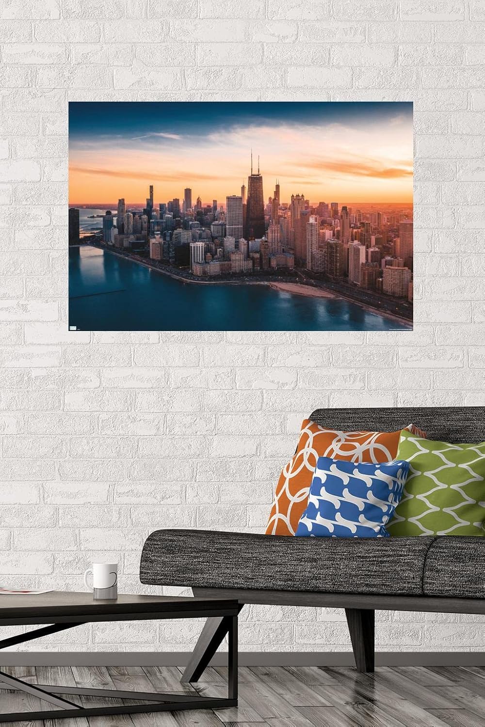 Cityscapes - Chicago, Illinois Wall Poster, 34L" x 22.4W", Premium Unframed Version