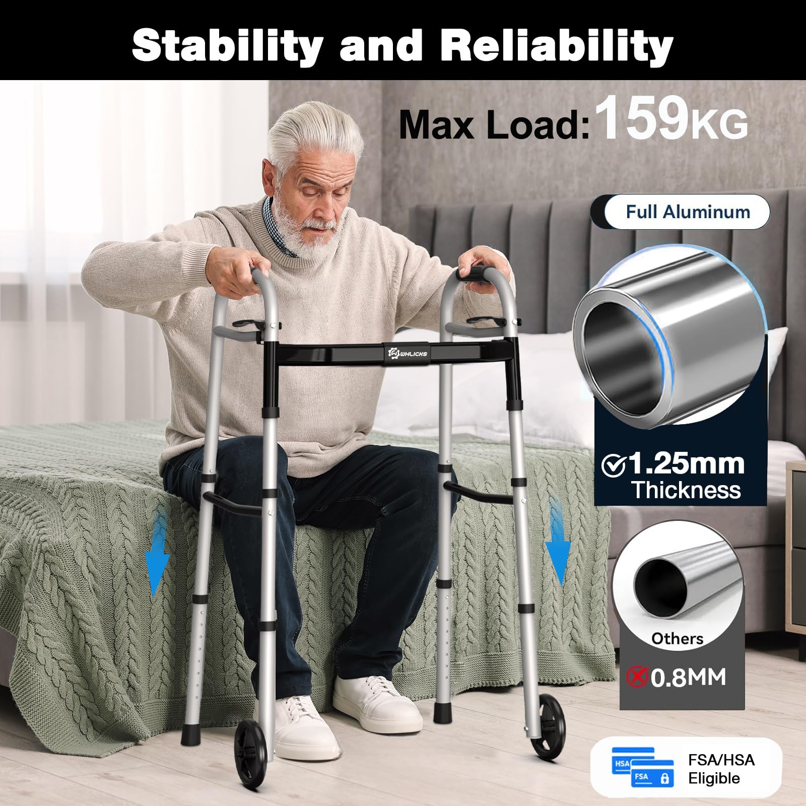 Andador plegable de aluminio ligero