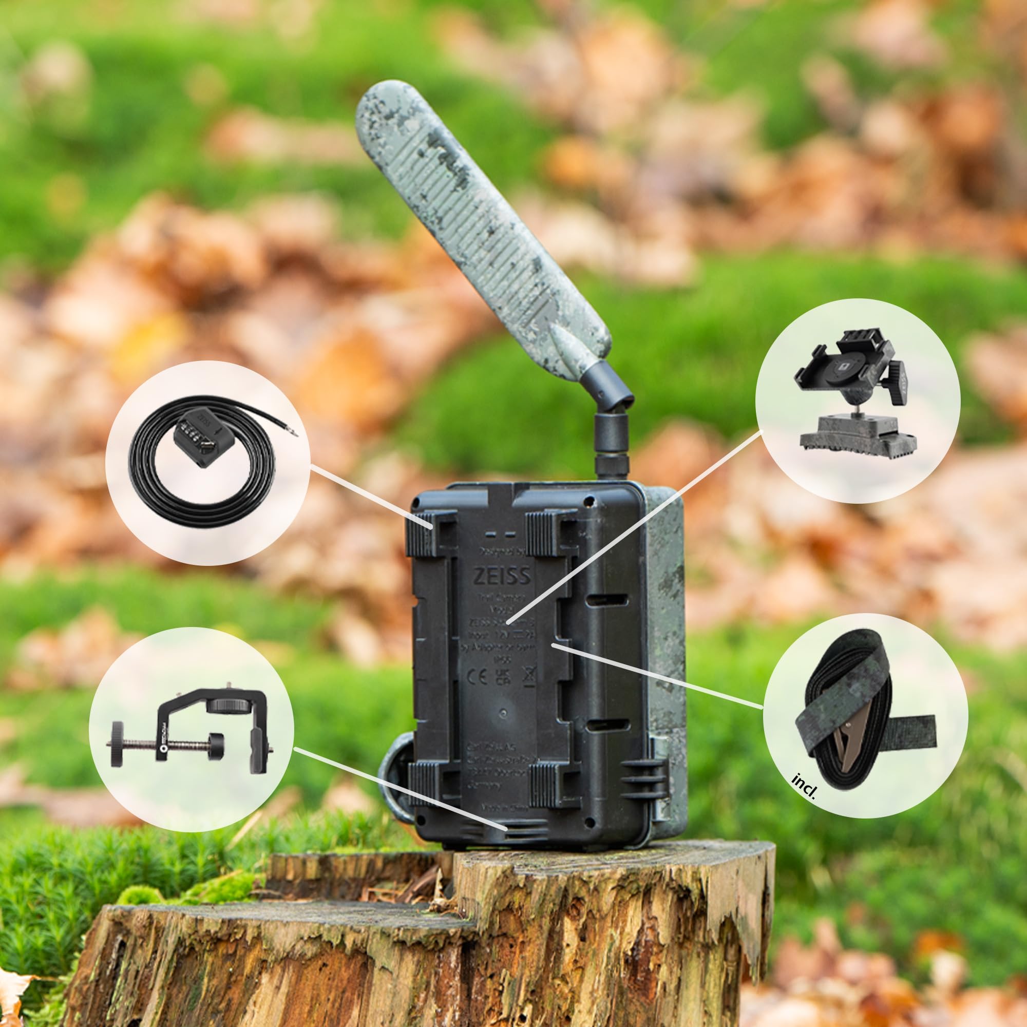 ZEISS Secacam 3-Caméra de Chasse Connectée 4G LTE, SIM, APP, 12MP, HD1080, Détection Infrarouge 20 m, Vision Nocturne, Étanche IP66, Angle 60, 60 LEDs Noires Invisibles, Surveillance Faune