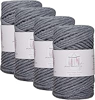 Vista 35 de Makromecity, Cordón de macramé de un solo hilo de 3 mm x 100 yardas (300 pies) Hilo de algodón azul marino de 3 mm de un solo hilo para arte