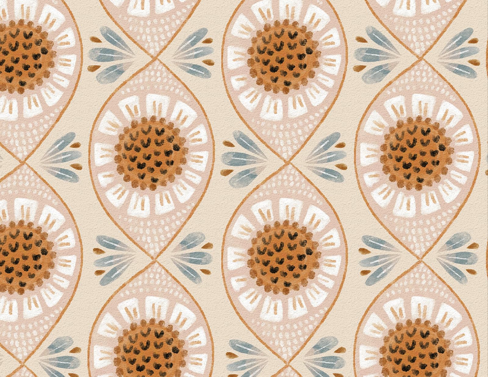 ANLIKY-Pro Self Adhesive Wallpaper, Removable Decorative Film, Light Background Sunflower Pattern, Bohemian Style, 44X600CM Peel and Stick Contact Paper for Wall Decal or Cabinet Furniture