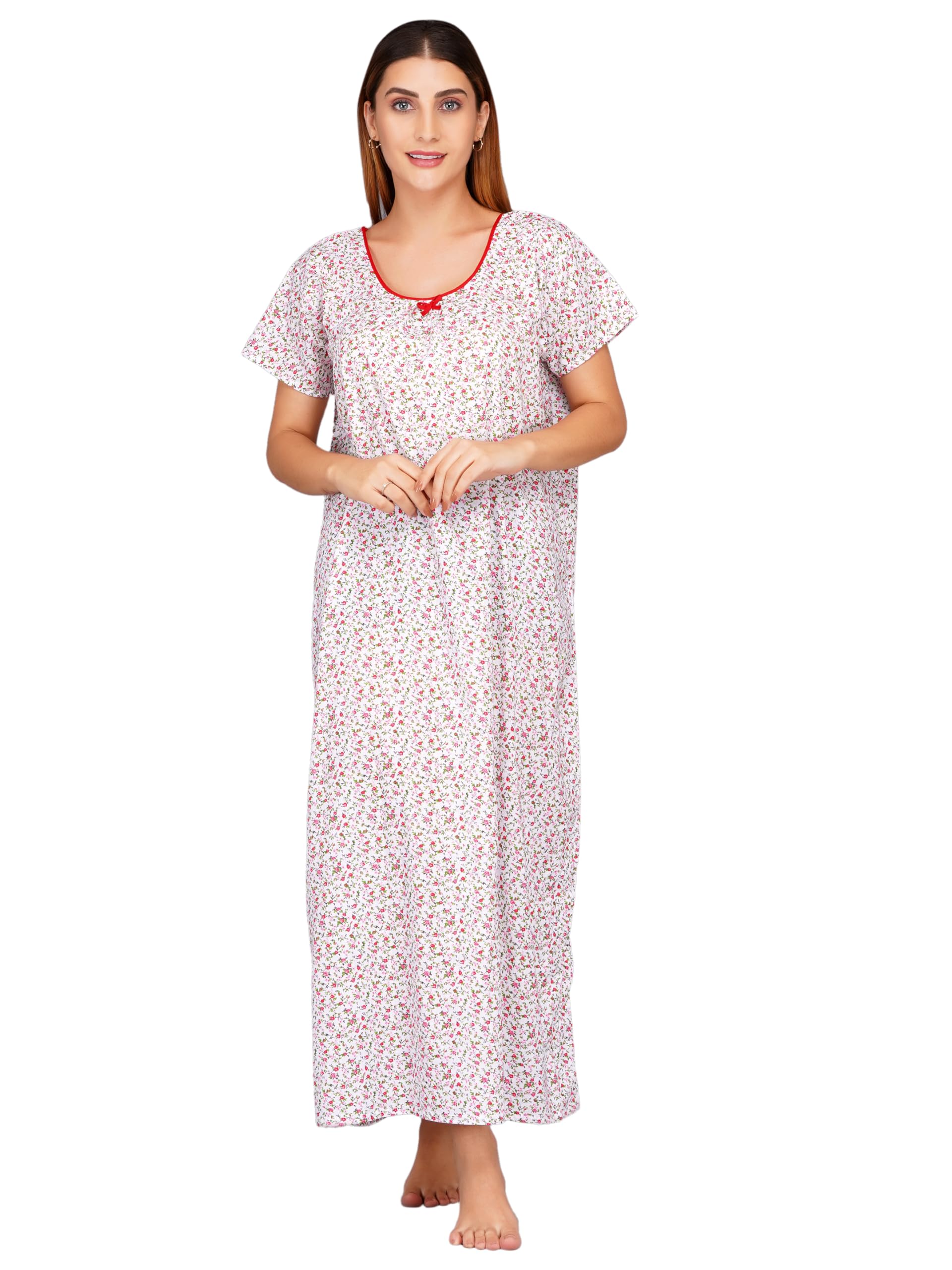 breezly Women's Pure Cotton Night Dress Nighty for Women Multicolour-picture-54