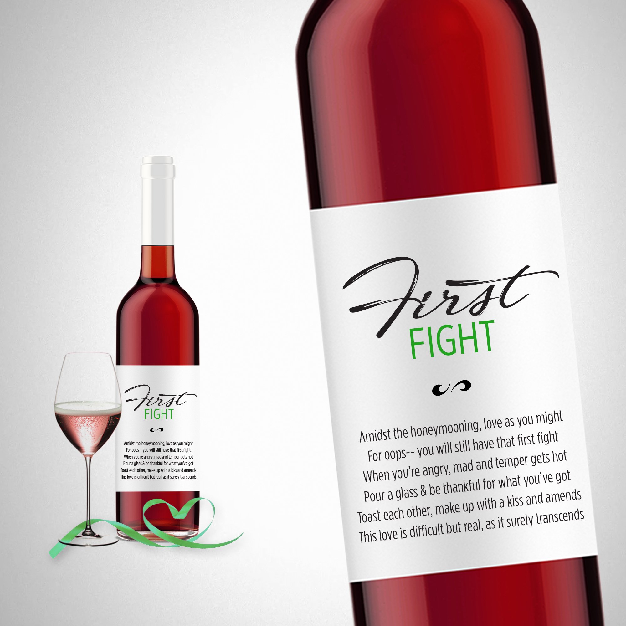 Wine Bottle Stickers FIRST Wine Bottle Labels for Wedding/Marriage