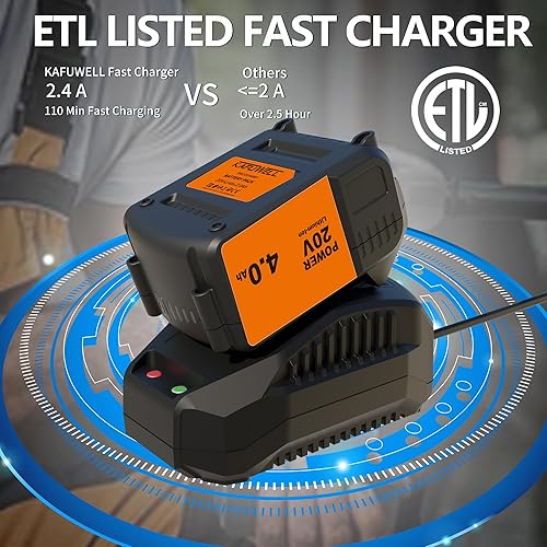 Miniatura 7 de Llave de impacto de alto par de 20 V, máximo 738 ft-lbs (1000 N.m), 5 controles de par, con batería de 4.0 amperios y cargador rápido, pistola de