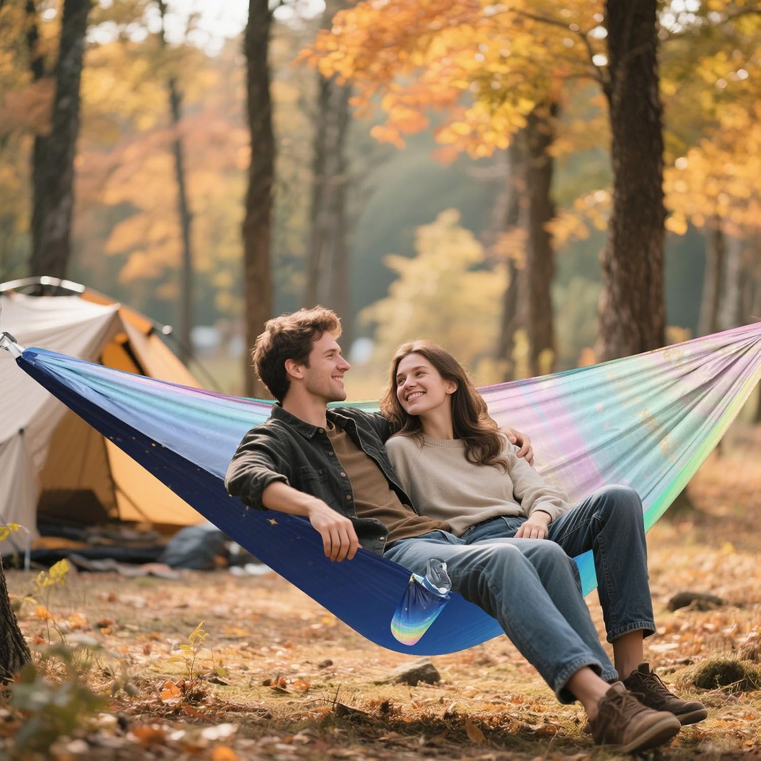 Colored Irregular Abstract Hammocks Rope Hammock for Camping Travel Accessories