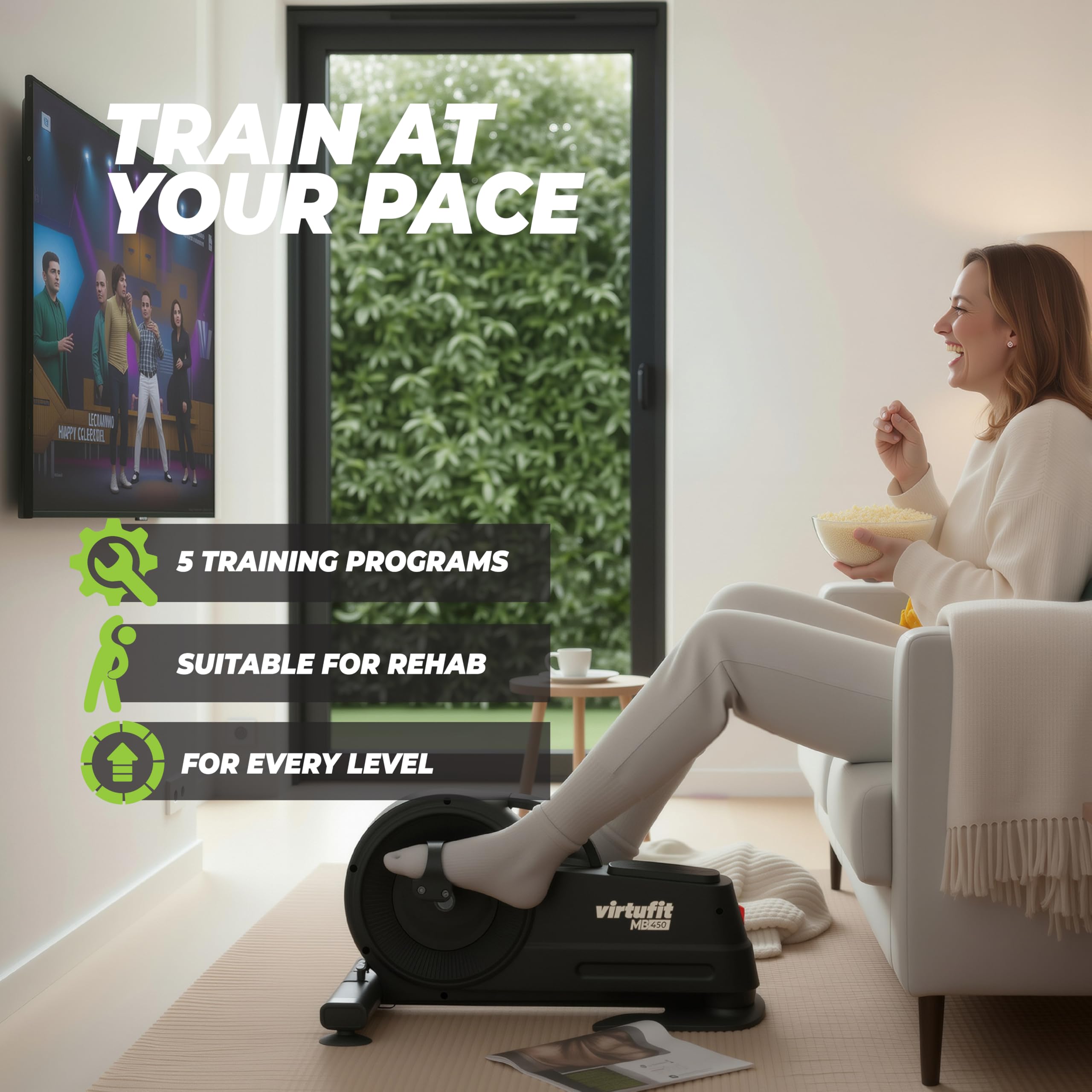 VirtuFit Pedaltrainer Serie - Tragbares Design als Mini Heimtrainer für Zuhause