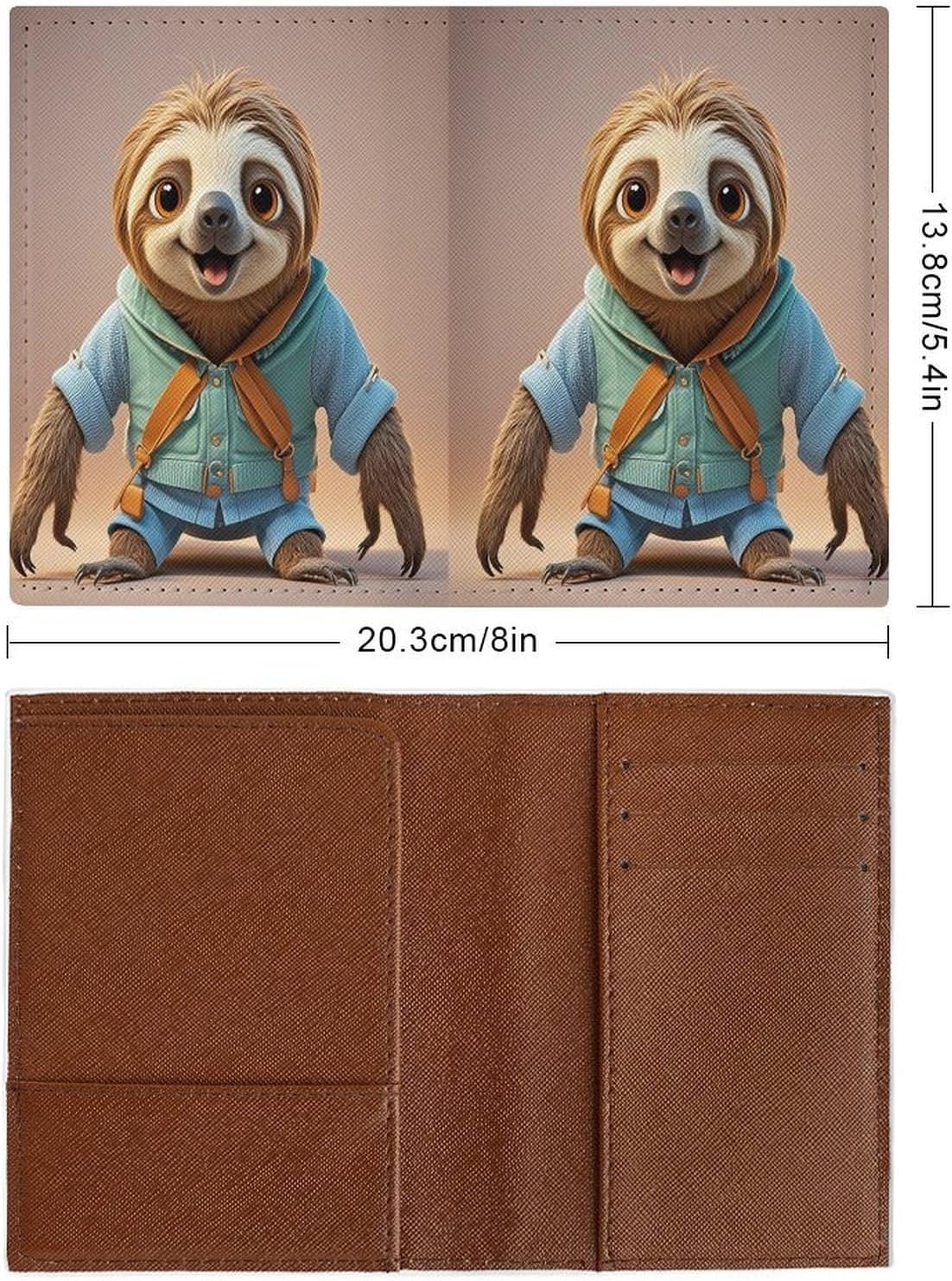 Cartoon Funny Sloth Passport Holder Passport Wallet PU Leather Passports Protective Cover Slim Travel Accessories image 2