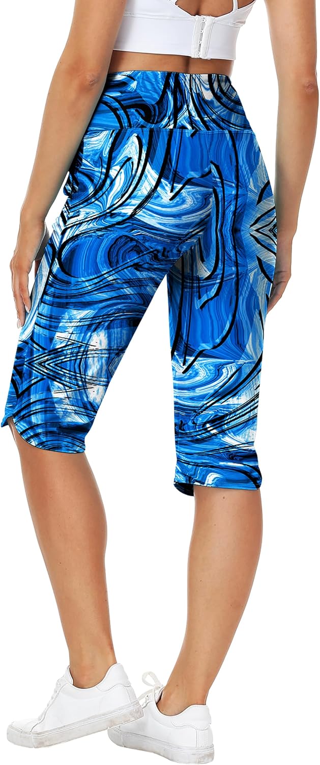 AOBUTE Womens Swim Capris Pant Sun Protection High Waisted Swimming Leggings with Pockets (No Lining) - Image 7