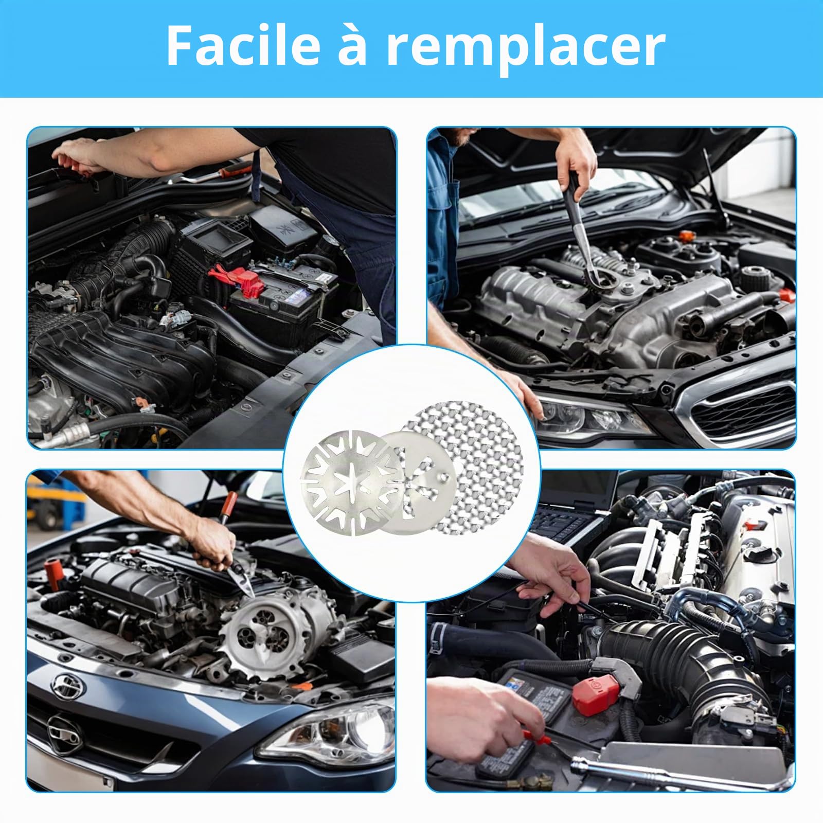 18 Pcs Rondelle de Blocage du Capot Moteur: 30mm Rondelles Clips de Protection Thermique pour Voiture et 50mm Rondelles de Verrouillage, Kit de Réparation de Plaque de Protection Thermique