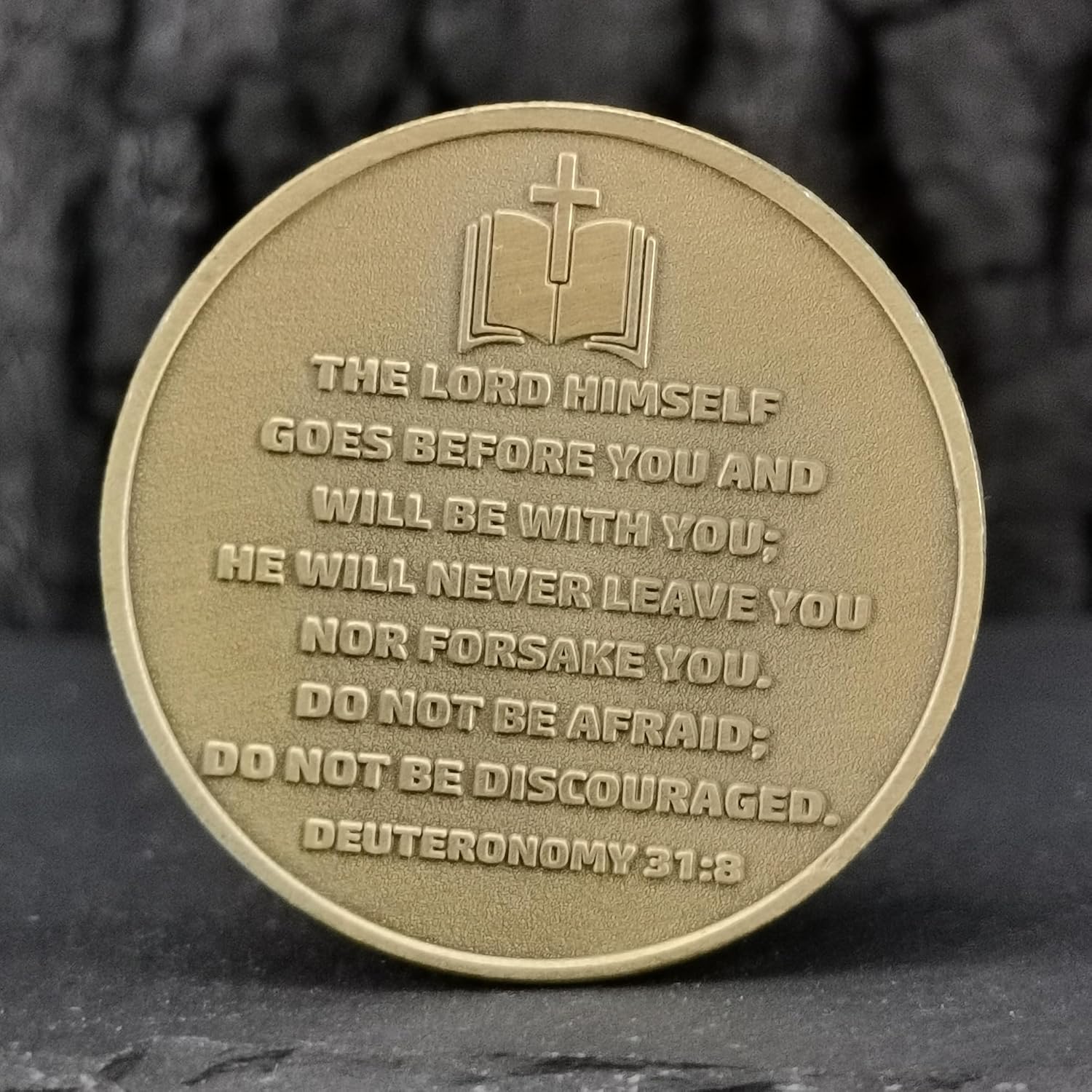 Rooted in Christ The Lord is My Rock My Fortress My Deliverer Challenge Coin Christian Pocket Hug Token (Pack of 10)