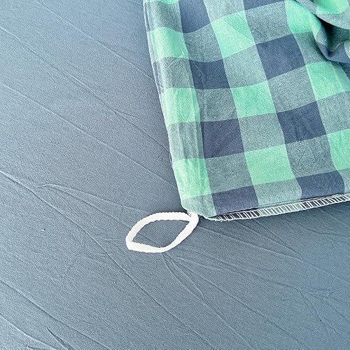 Miniatura 6 de FACE TWO FACE - Juego de funda de edredón, 100% algodón lavado con textura similar al lino, transpirable, duradero, suave y cómodo, tamaño queen, a