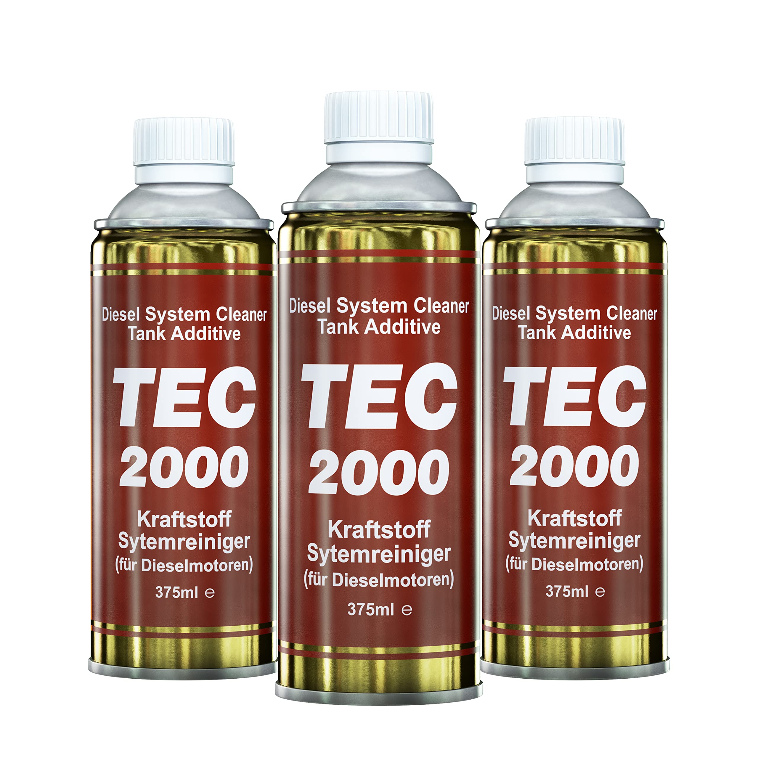 TEC 2000 Motorreiniger - 3 x Diesel System Cleaner Tank Additiv 375ml - Kraftstoff Systemreiniger Diesel Zusatz - Reduzierung der Abgasemissionen - Dieselreiniger