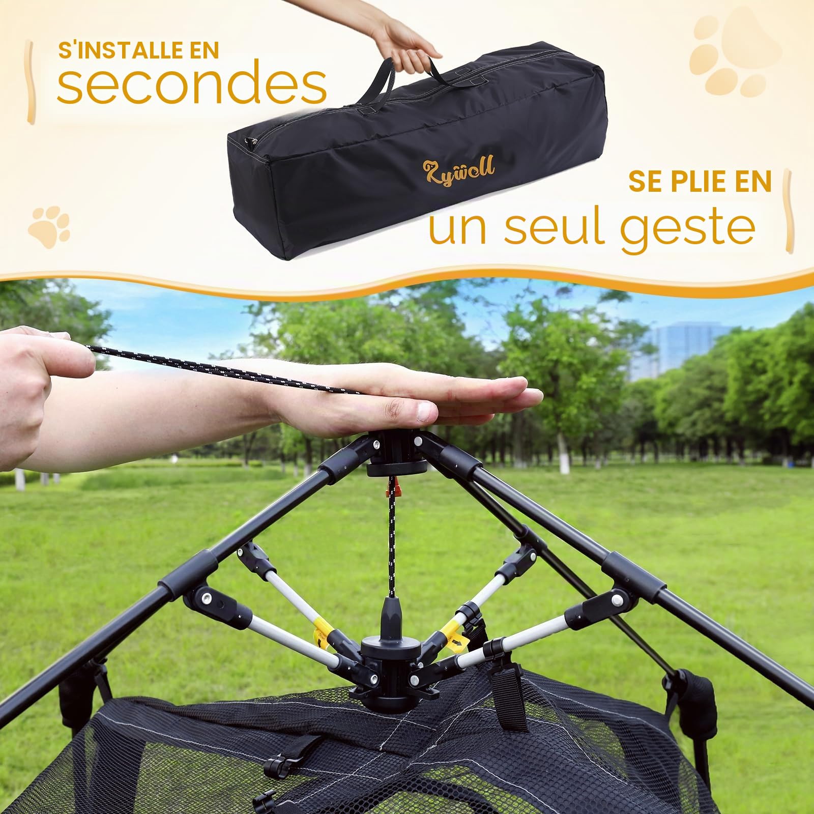 Rywell Enclos d'extérieur pour Chat Extra Large 3 Niveaux, résistant aux intempéries et au Soleil, 5 fenêtres, Sac de Transport Inclus