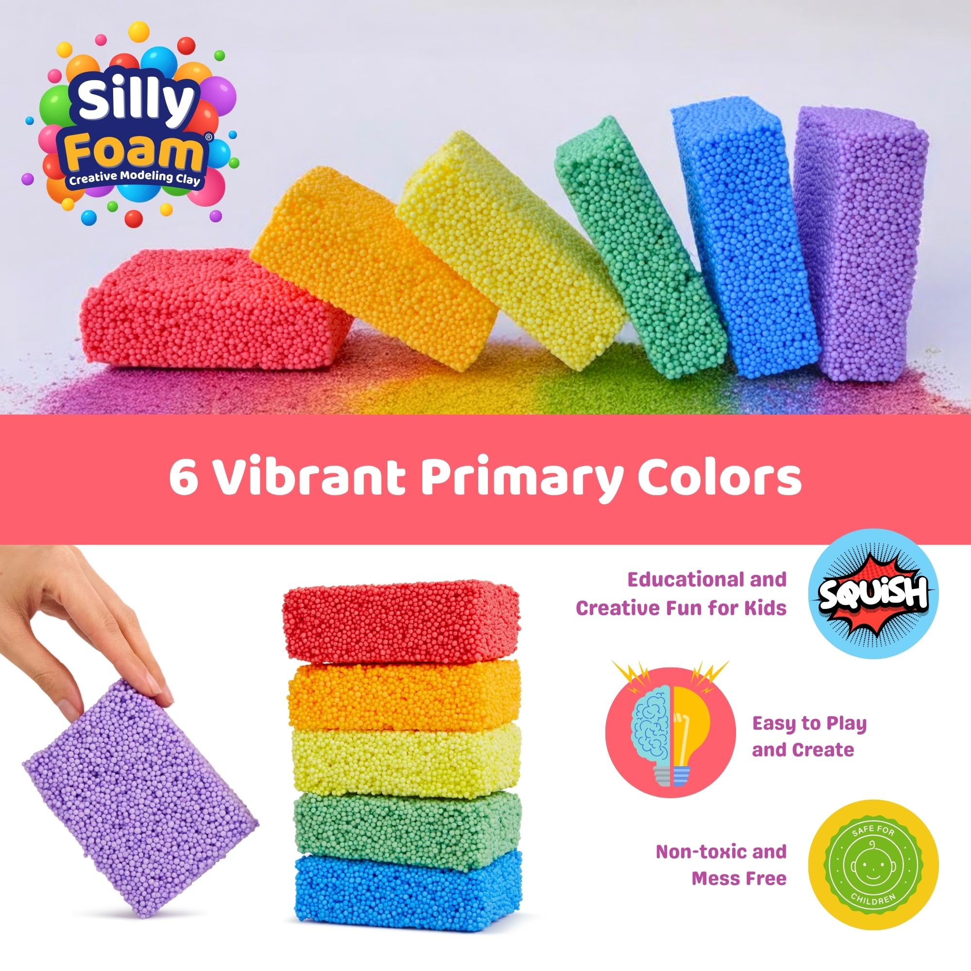 Silly Foam (paquete de 6) (color monstruo)