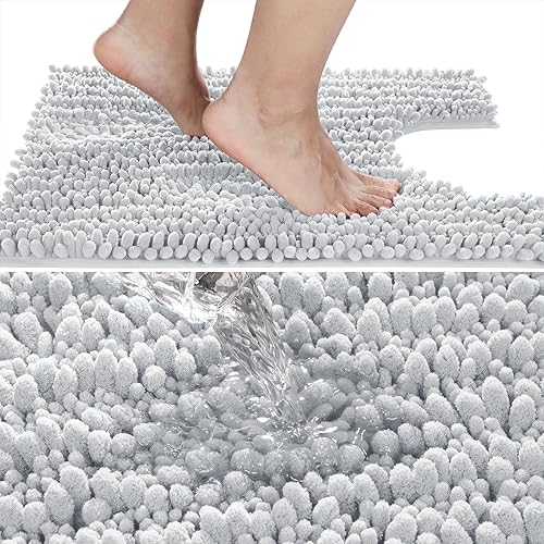 Miniatura 538 de Yimobra - Tapete de baño largo de felpilla, grande de 55.1 x 24 pulgadas, microfibra gruesa, absorbente, extrasuave, antideslizante, peludo, lavable