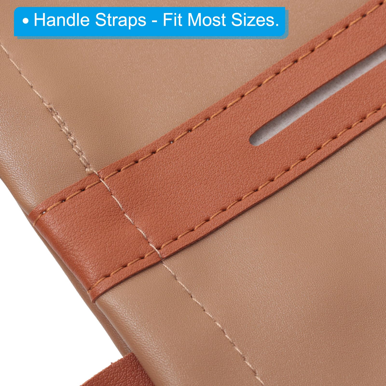 Auto Tuchhalter Aus PU-Leder – Beige, Mit Gummibändern Für Sonnenblende Oder Sitz (23,5 X 13 X 2 Cm)