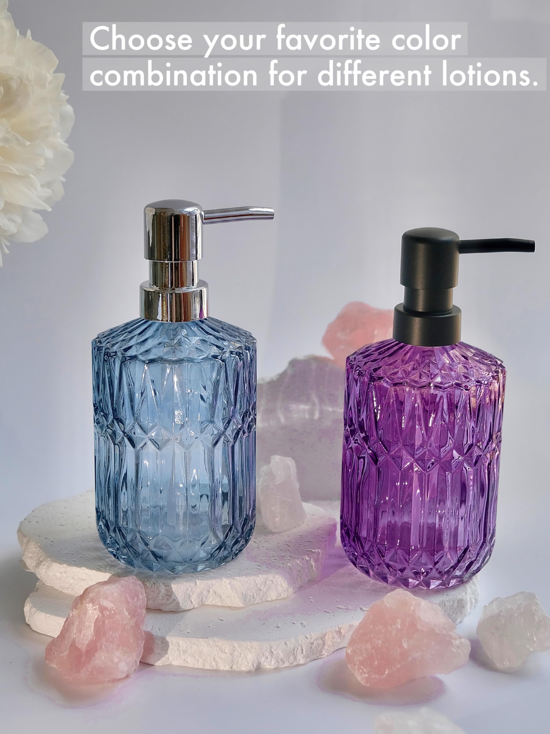 LaMarriti Purple Soap Dispenser with Rust Proof Pump - Image 4