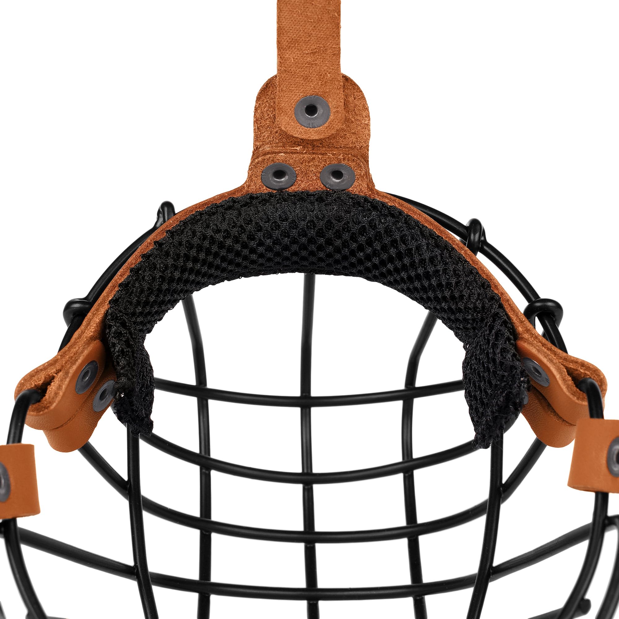 Pitbull - Bozal para perro, cesta de metal transpirable para perros grandes, máscara de alambre segura Amstaff Staffordshire Terrier, correas de cuero duraderas ajustables para morder, masticar