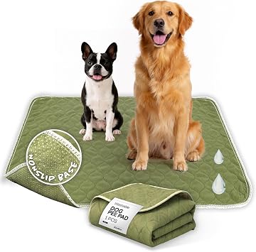Washable Pee Pads for Dogs 23x35 Reusable Puppy Pads for Pee Potty Training & Indoor Dog Potty Nonslip & Large Waterproof Pet Mat, Whelping Pad