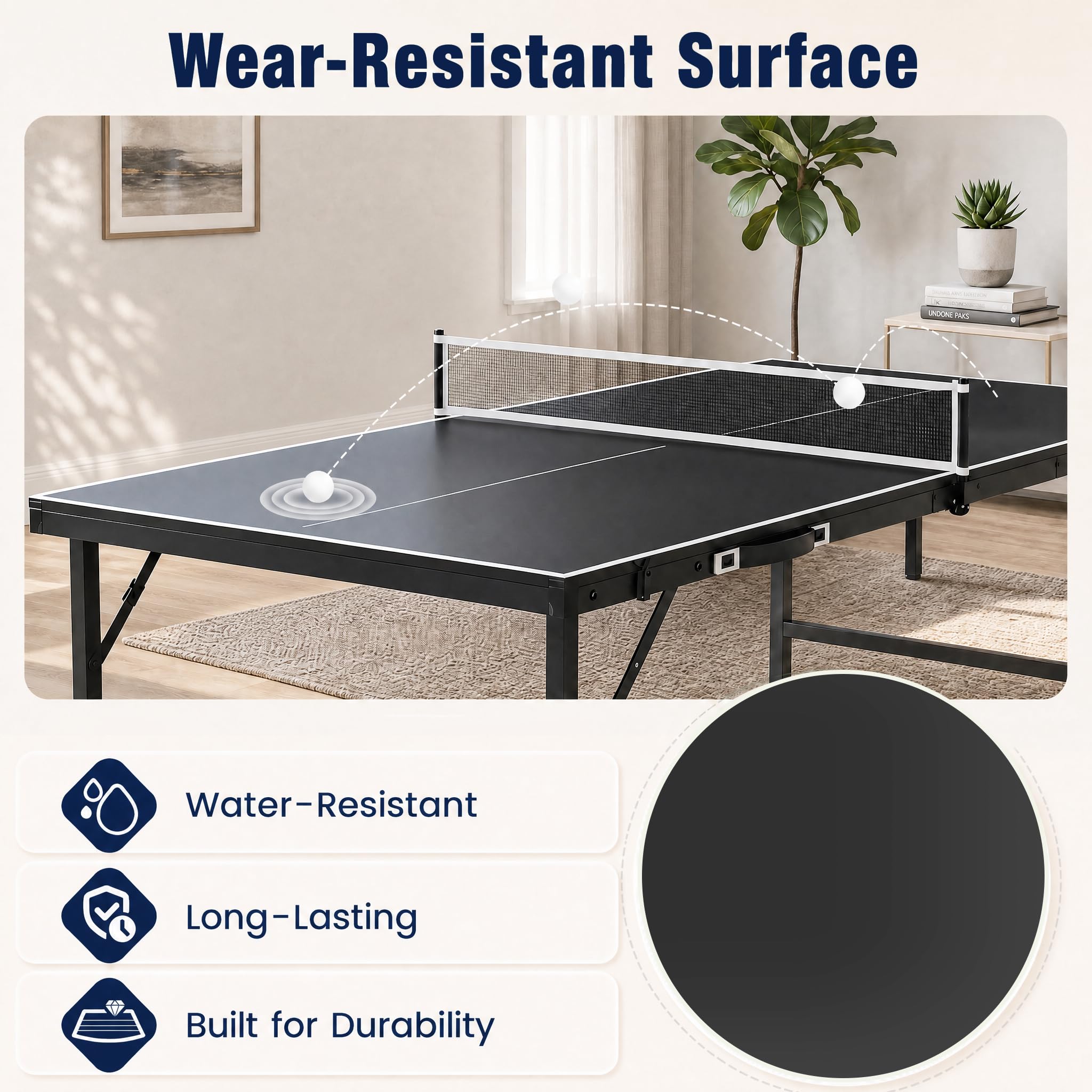 LIFEZEAL Ping Pong Tisch, Tischtennisplatte Mini aus Metall, Ping-Pong Table mit Netz, Bälle, Schläger, Klappbarer Tischtennistisch Set Indoor für Tischtennissport (Schwarz, 152,5 x 76 x 71 cm)