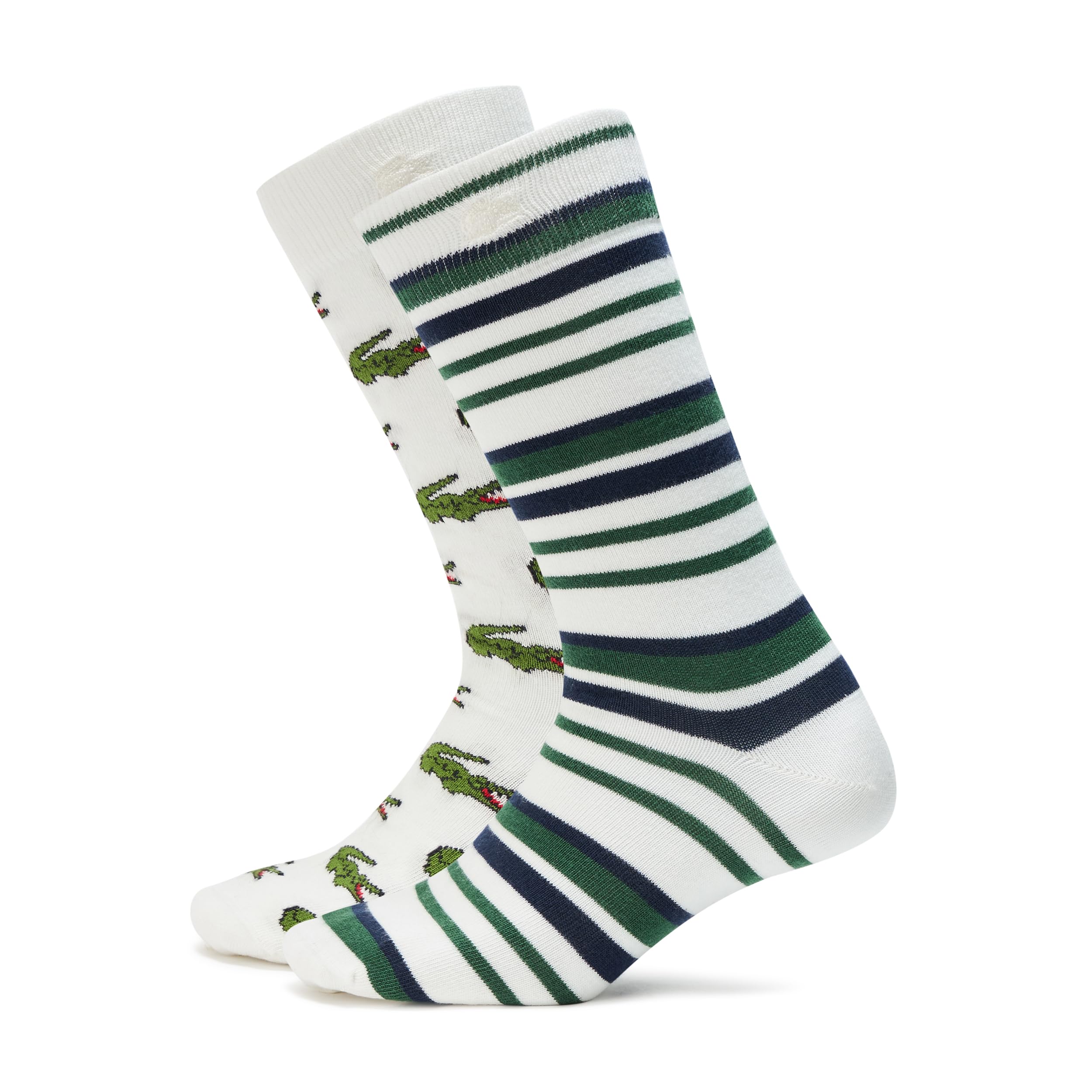 

                                                    Lacoste Unisex 2 Pack Socks, White/Green/Navy Blue
