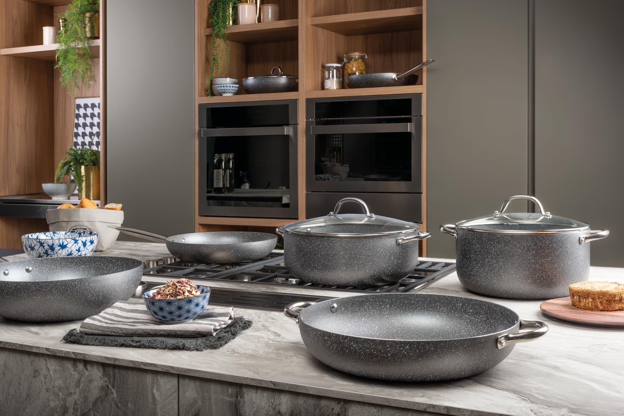 Tognana Big Family, Tegame con coperchio 32 cm, alluminio, grigio