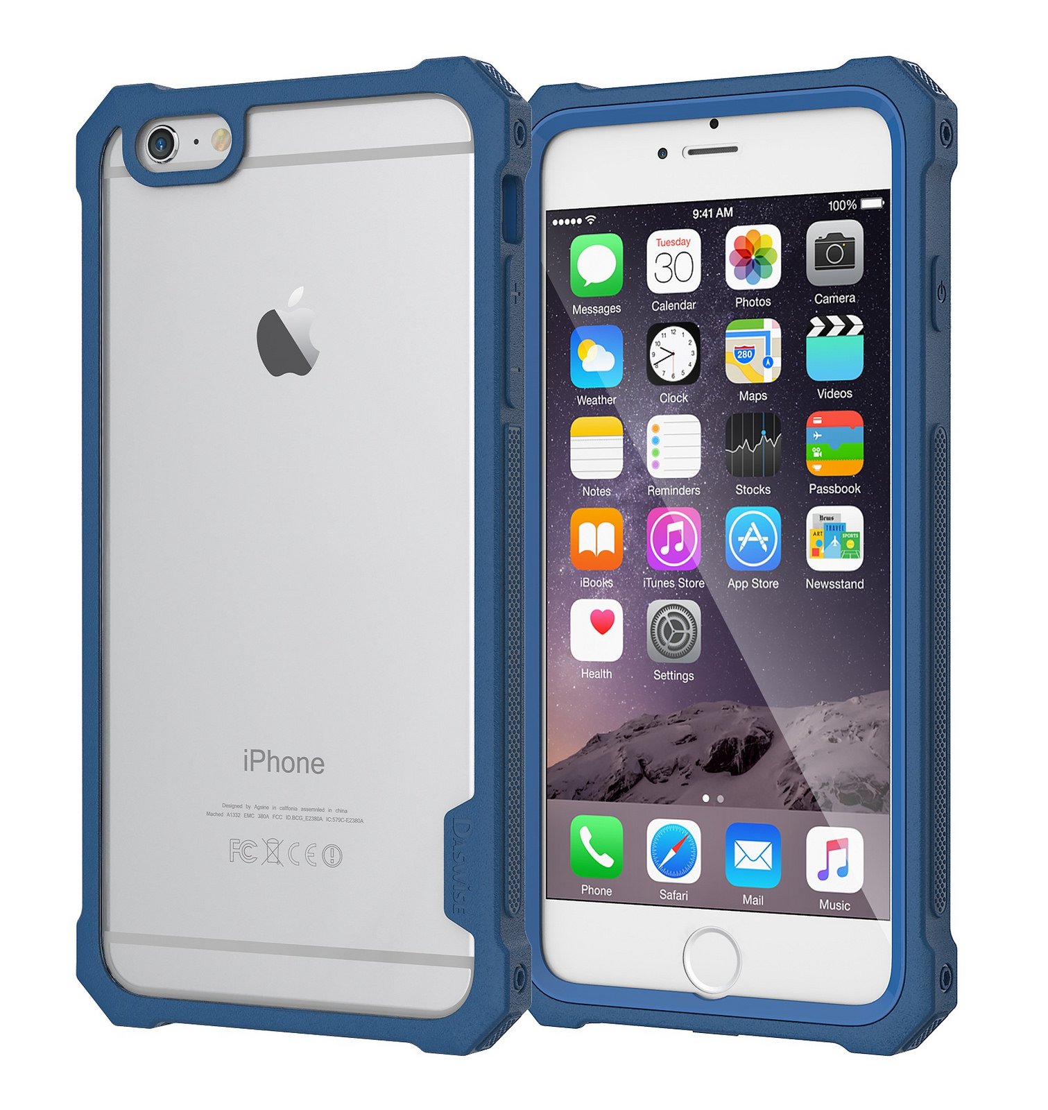 iPhone 6 Plus 5.5 case by Daswise, TPU Armor Full Body Protective Cover SHOCKPROOF + PET Screen Protector - Drop-Tested (10X from 4Ft), Dust Proof Design (Ink Blue)