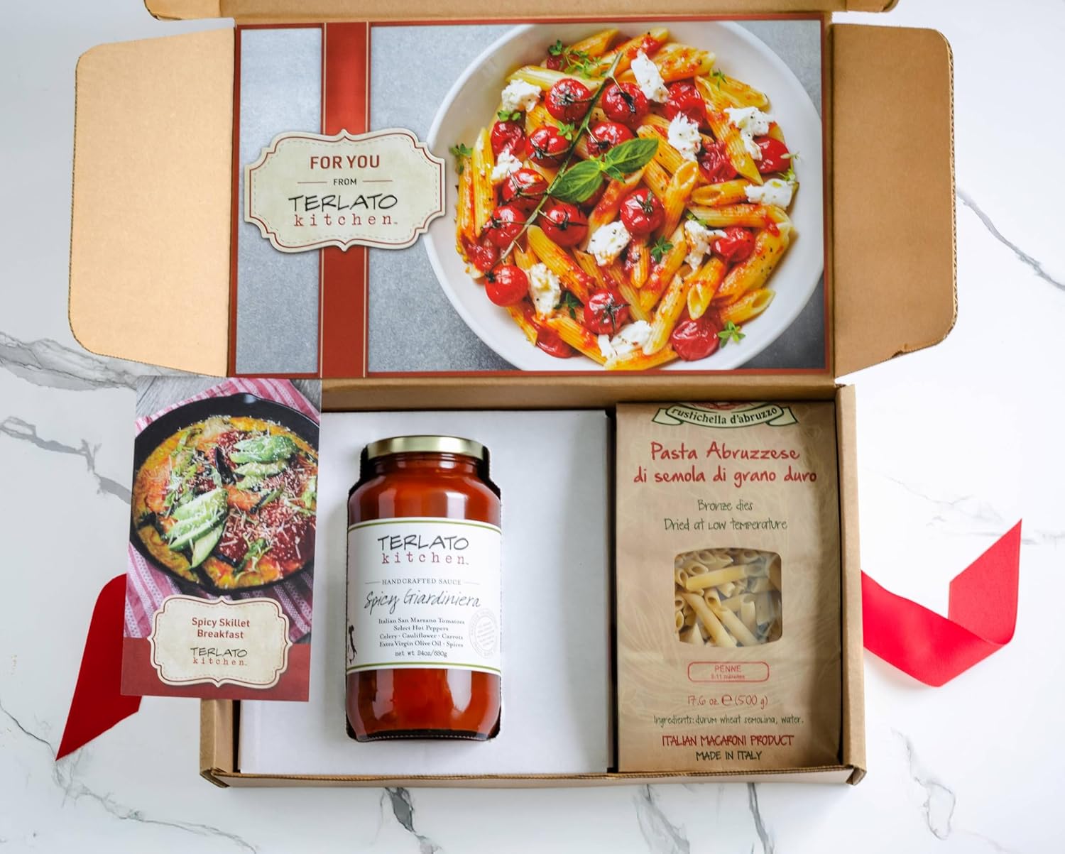Terlato Kitchen Weeknight Pasta Gift Set with Sauce, Italian Penne Pasta, Recipe Cards (Vodka Sauce)