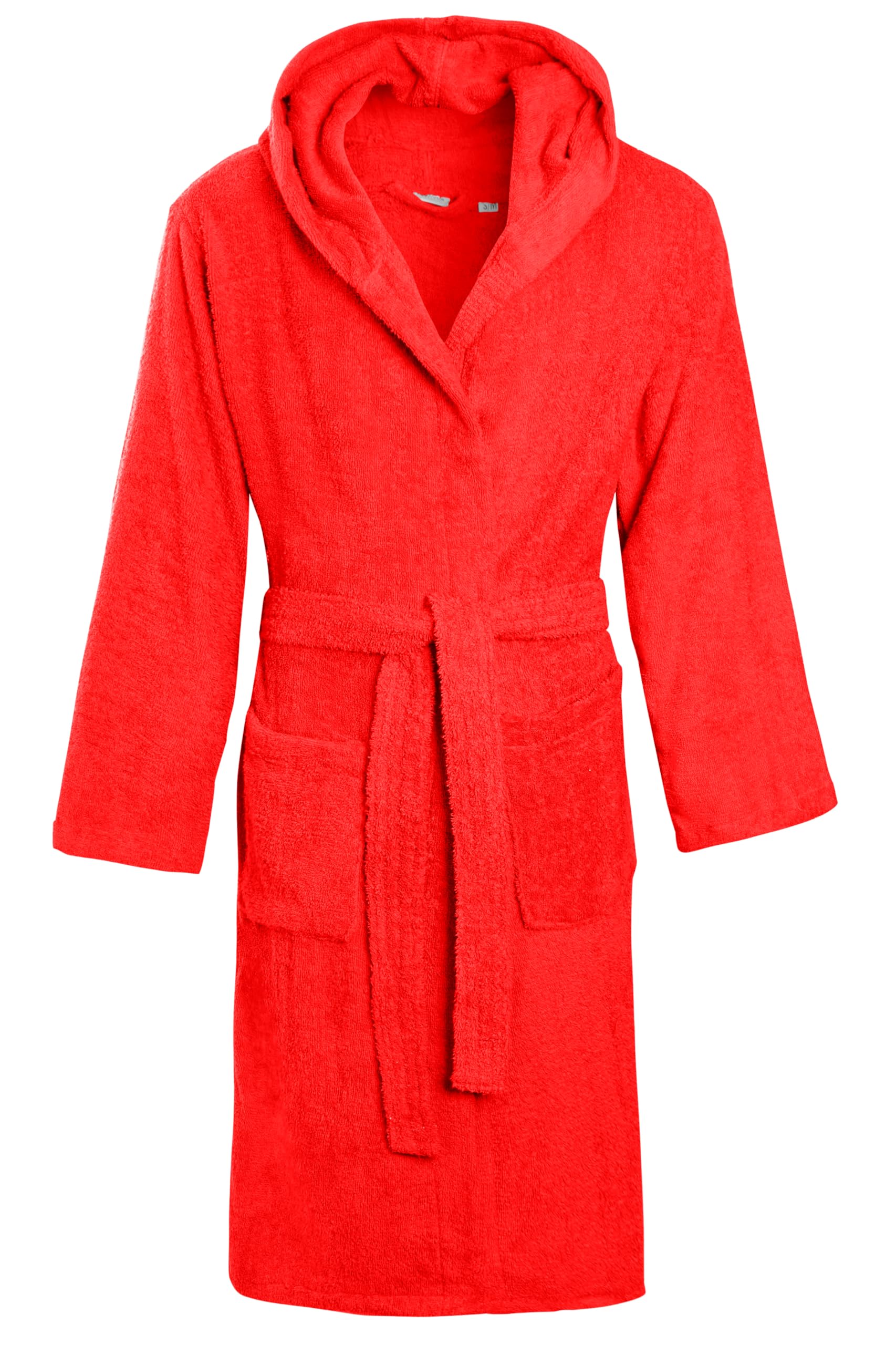 kraftdUnisex Hooded Robes Towelling Bathrobe Cotton Dressing Gowns with Pockets for Men & Women