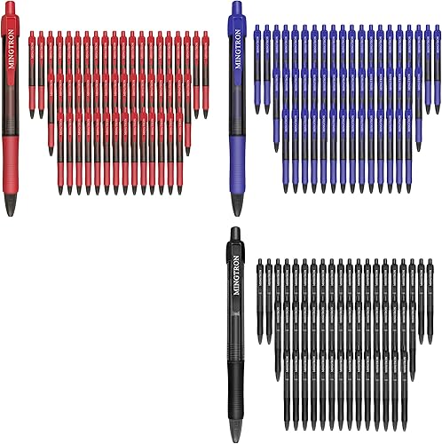 Bolígrafos de gel, paquete de 150 bolígrafos de punta fina, sin manchas para la mano izquierda, bolígrafos de clic a granel, bolígrafos retráctiles