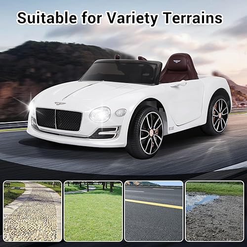 Miniatura 5 de Vehículos eléctricos Bentley con licencia de 12 V con control remoto para padres, faros, MP3, puerto USB, bocina y puertas dobles, para niños y niñas