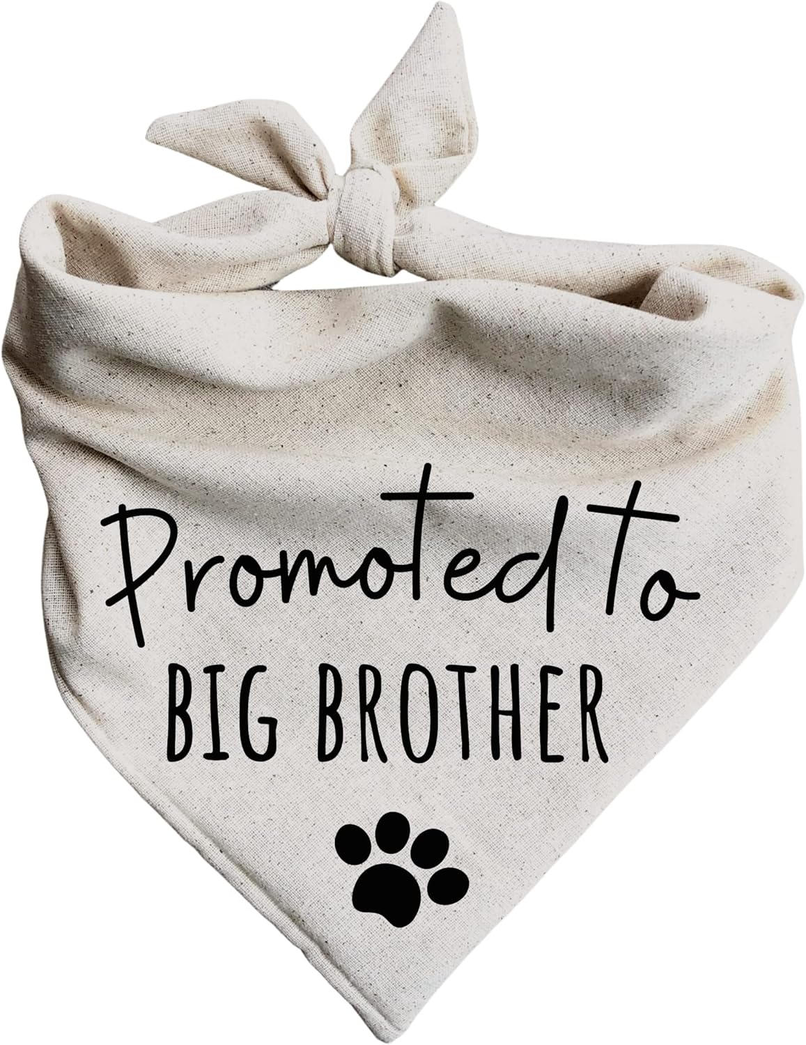 Dog Bandanas Promoted to Big Brother Pregnancy Announcement Baby Reveal Oatmeal Beige Minimal (Large)