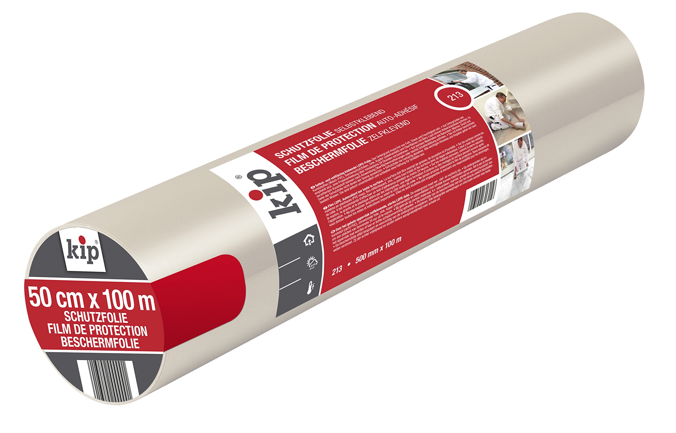 Kip 213-15 Schutzfolie Profi Abdeckfolie, 500 mm x 100 m, Transparent