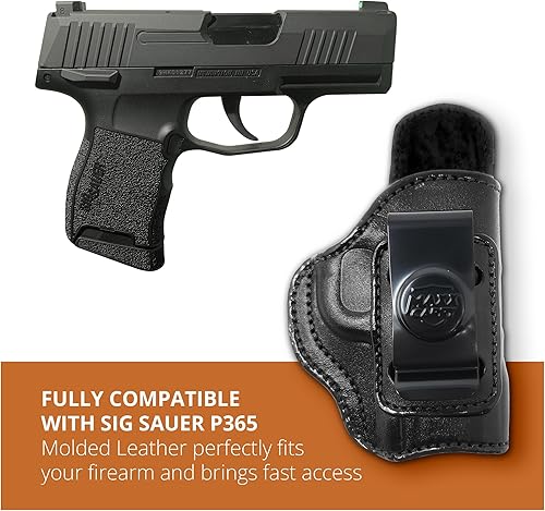 Miniatura 5 de PH - Funda de cuero genuino para pistola Sig Sauer P365, funda de cuero Iwb para pistola Sig Sauer, funda de cuero oculta, cómoda apéndice de