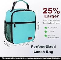 Vista 2 de Femuar Lonchera para hombres, mujeres y adultos, pequeña bolsa de almuerzo para oficina, trabajo, picnic, lonchera portátil reutilizable, color azul