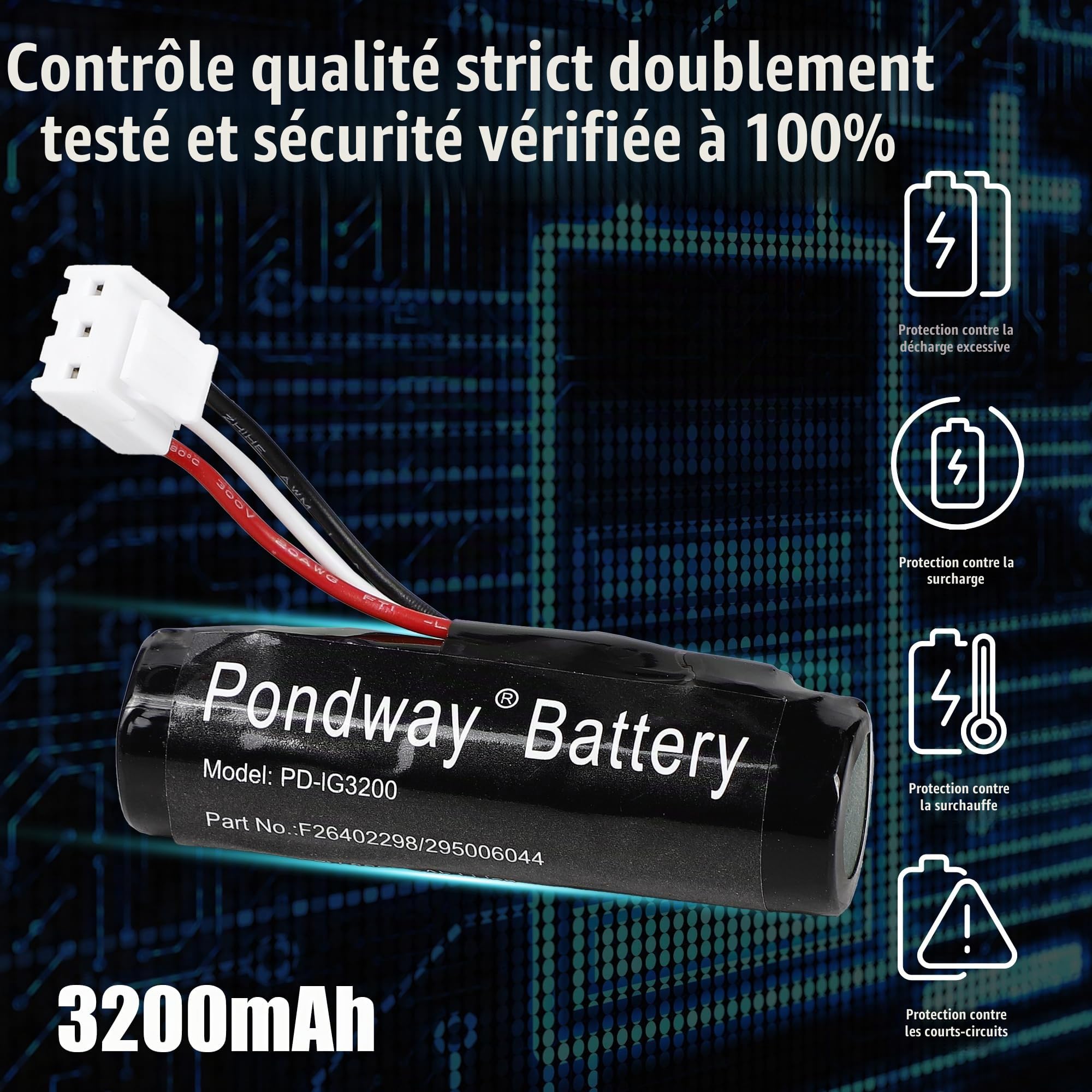 3200mAh 3.7V Batterie pour Ingenico Move 3500 Move 5000 IWL220 IWL221 | IWL222 IWL250 IWL251 IWL252 Terminal de paiement bancaire Remplacement Batterie Pile +des Outils réparation