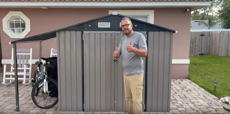 Amazon.com : Aoxun 6x10 FT Outdoor Storage Shed Metal Lean to