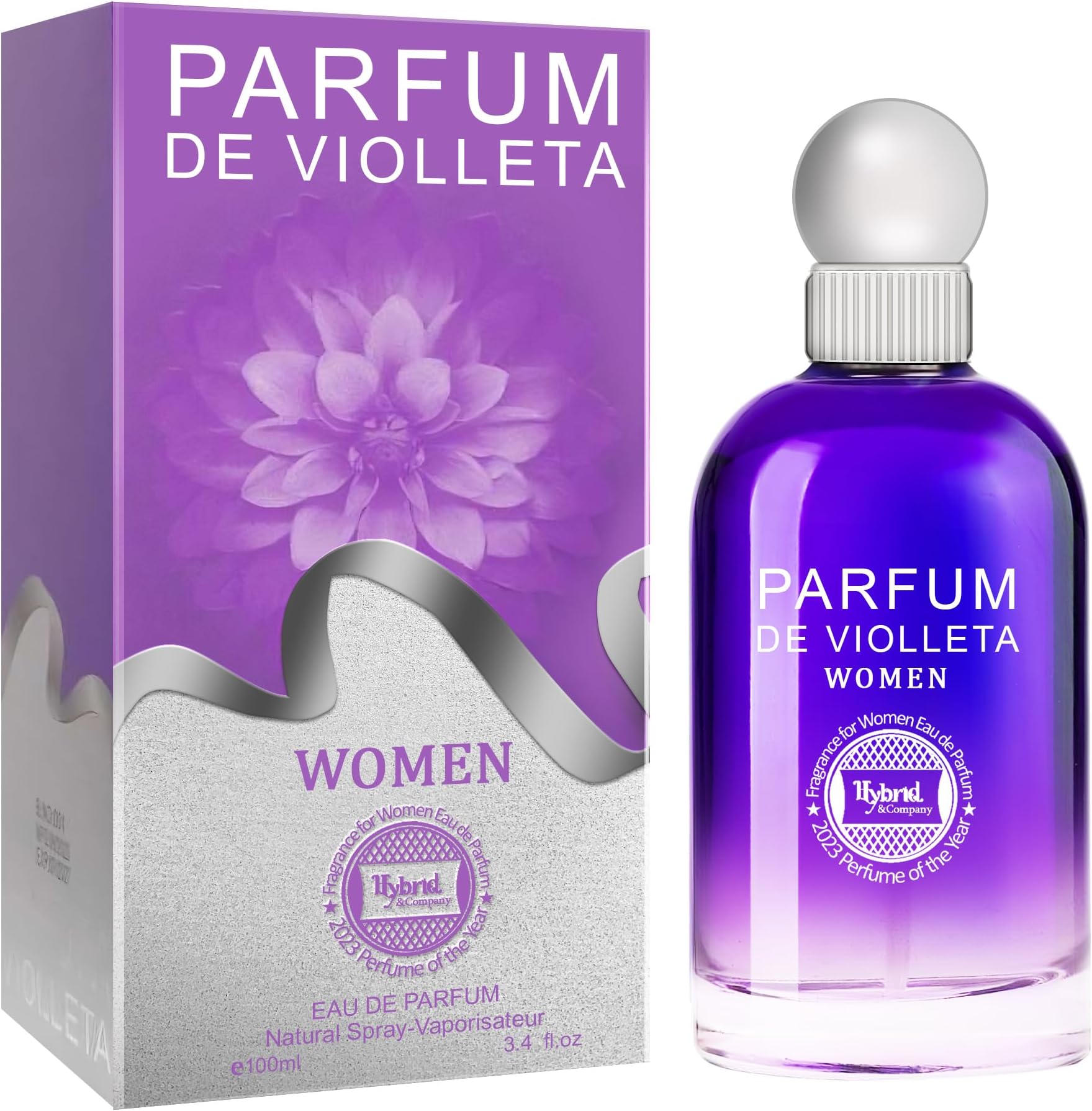 Hybrid & Company Parfum De Violleta Women Beauty Unique Fragrancet Memorable Womens Fragrance Scent Womens Perfume, 3.4 Fl Oz