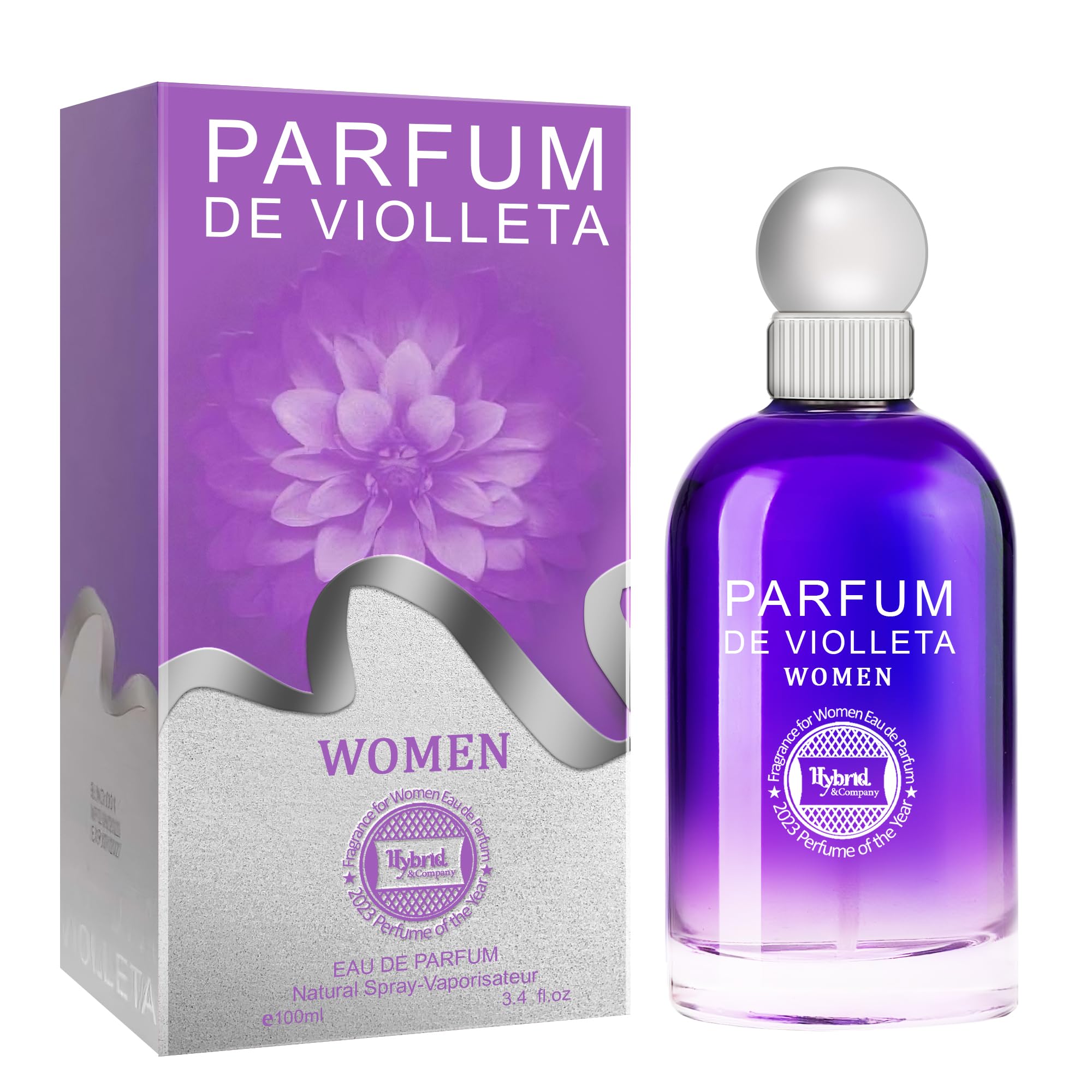 Hybrid & Company Parfum De Violleta Women Beauty Unique Fragrancet Memorable Womens Fragrance Scent Womens Perfume, 3.4 Fl Oz