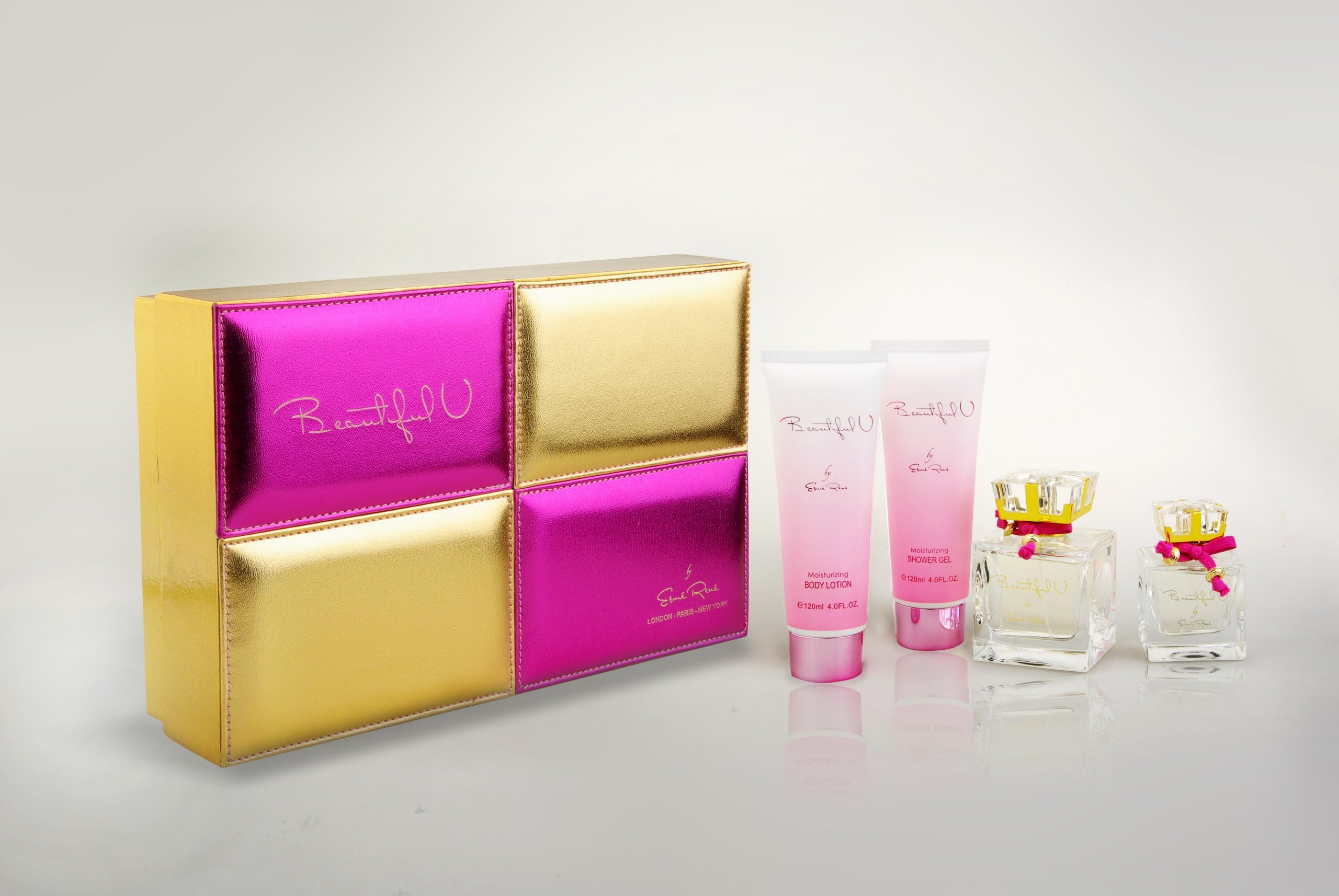 BEAUTIFUL U Esme Rene Women Gift Set Eau de Perfume 3.4oz Spray + 1.7oz OZ Eau de Perfume + 4OZ Lotion + 4oz OZ Shower Gel