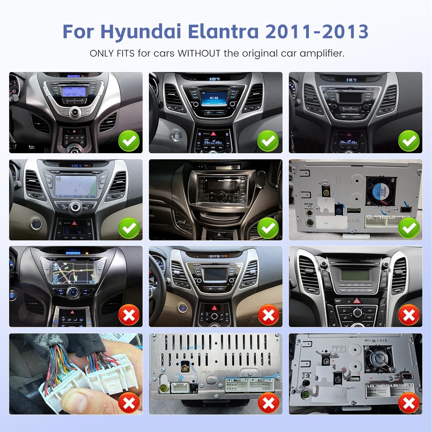 6+128GB Android 15 for Hyundai Elantra 2011 2012 2013 Car Radio Carplay Android Auto, 8-Core 9" in-Cell Touch Screen Car Stereo with WiFi Bluetooth5.0 GPS FM/RDS 32EQ DSP 41UI Backup Camera