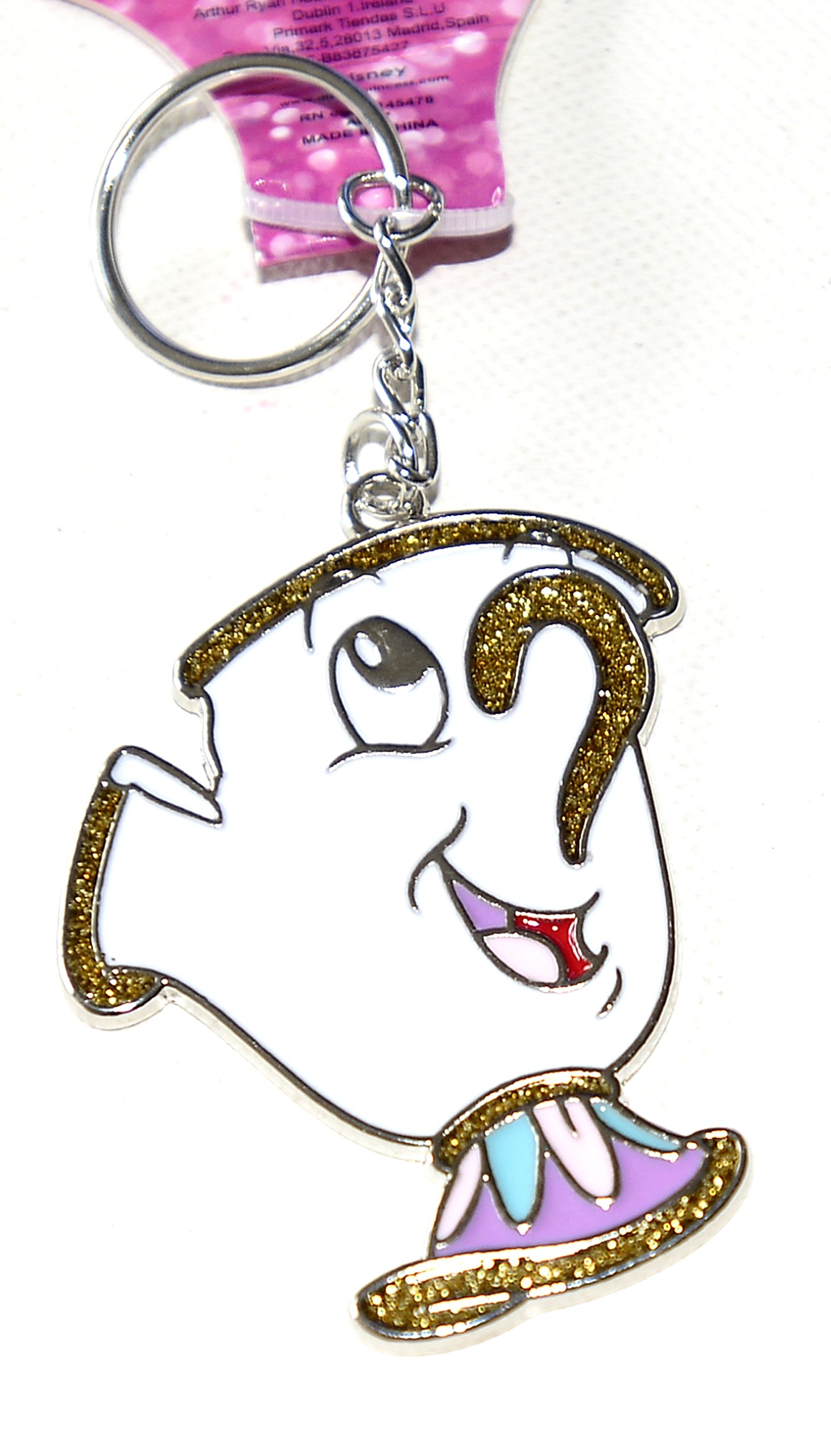 Disney Beauty and the Beast Primark Chip Cup Key Ring Charm