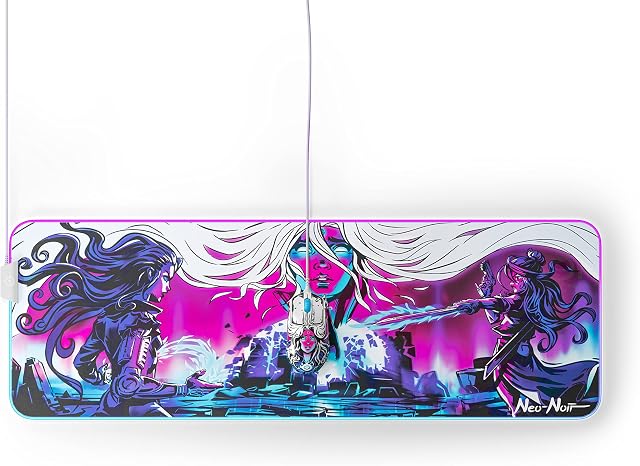 SteelSeries 63799 QcK Prism Gaming Mouse Pad - 2-Zone RGB Illumination - Real-time Event Lighting - Optimized for Gaming Sensors - Size XL - Neo Noir