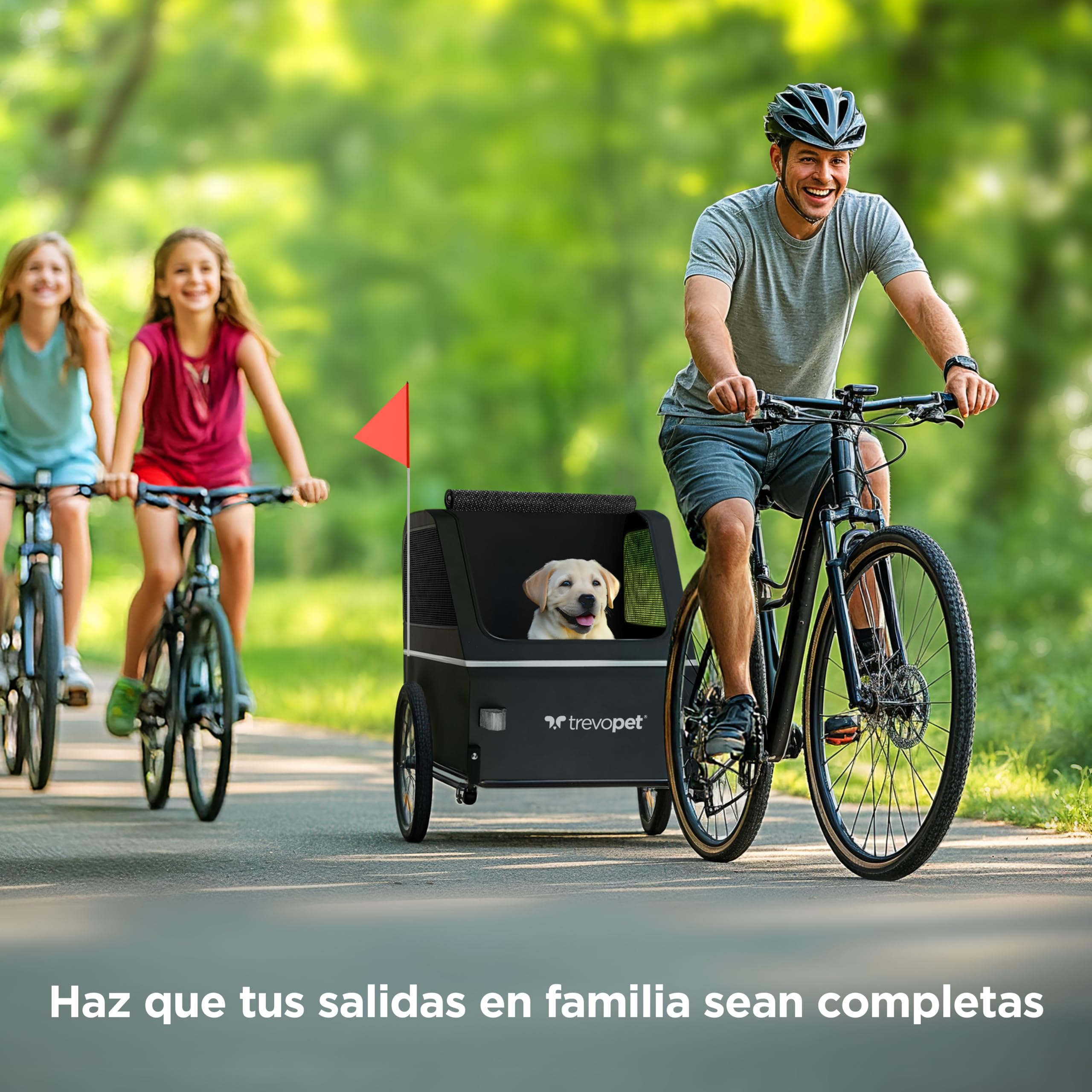 Remolque para Perros XL – Carrito Plegable con Rampa, Amortiguación, Enganche y Reflectores – Impermeable – hasta 45 kg – Compatible con Bicicleta Eléctrica